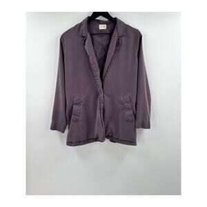 NATION Lightweight Pale Plum Purple Relaxed Button Blazer Size Small